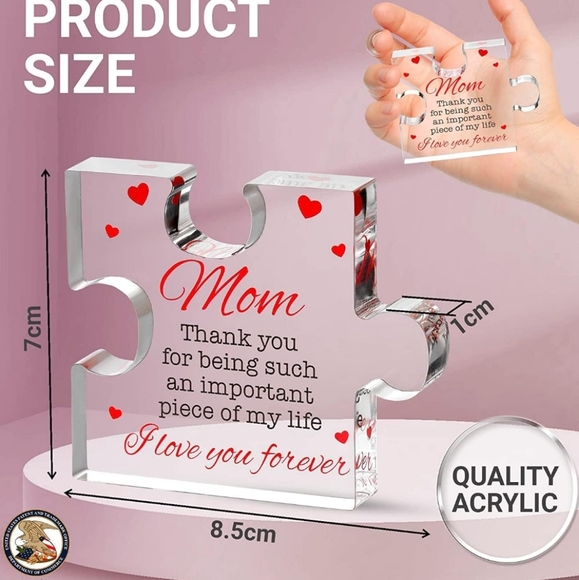 💙4/$20 MOM Acrylic Block Puzzel Piece - Picture 2 of 5